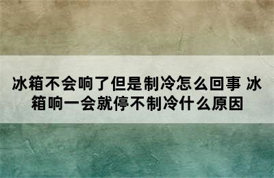 冰箱不会响了但是制冷怎么回事 冰箱响一会就停不制冷什么原因